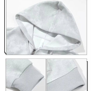 <b>Men's</b> Autumn Trendy Loose Fit Casual Wear <b>Tie</b>-Dye Zipper Hoodies Drawstring Stylish Design Premium Quality Hoodie For <b>Men</b> - Product Image 6