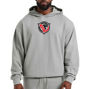 100% coton français éponge sweat à capuche surdimensionné épais polaire goutte épaule hommes sweats à capuche Logo personnalisé pull blanc sweats à capuche unis - Product Image 6