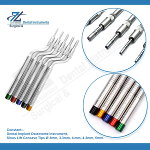 Osteotome manuel en acier inoxydable CE pour implants dentaires, instrument incurvé à pointe concave extrudeuse courbée pour extraction dentaire, pour lifting sinusal 3mm - Product Image 3