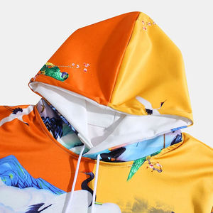 Sudadera con Capucha Sublimada para Hombre, Logotipo Personalizado, Tela de Forro Polar de Poliéster, Secado Rápido, Ropa Deportiva, Sudadera con Capucha, OEM ODM Disponible - Product Image 4