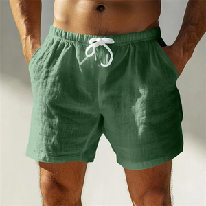 Pantalones cortos para hombre Nuevos pantalones cortos de tres décimas de longitud para hombres en color sólido, cómodos, casuales, transpirables y adecuados para exteriores - Product Image 1