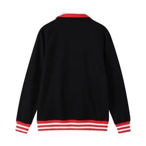 Sweat-shirt unisexe en chenille noire à col rond, poignets côtelés, style décontracté d'hiver, respirant, séchage rapide, anti-boulochage, couleurs personnalisées - Product Image 5