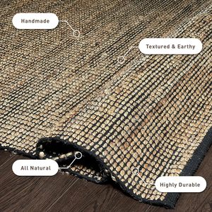 Alfombras para sala de estar de alta calidad para interiores Alfombras tejidas hechas a mano de material de yute y algodón 100% a la venta - Product Image 5