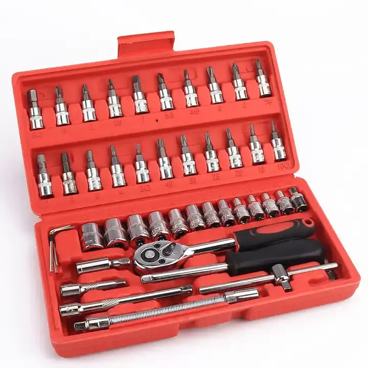 Auto repair tools 46 pieces of socket repair tools small ratchet tool socket wrench set auto repair hardware