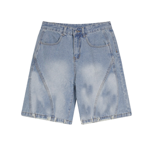 Mens denim jeans <b>shorts</b> modern fit <b>stretchy</b> breathable durable summer wear soft fabric casual street style comfortable design - Product Image 1