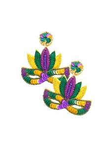 การถักด้วยมืออย่างมีสไตล์มาร์ดิกราส์รองเท้าบูทลูกปัดต่างหูทันสมัยหรูหราพรีเมี่ยมและหรูหราคุณภาพสูงพิเศษจากอินเดีย - Product Image 2