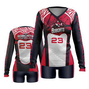 ชุดเครื่องแบบวอลเลย์บอลชุดกีฬาสำหรับผู้หญิงชุดกีฬาระบายอากาศได้เสื้อเล่นวอลเลย์บอลพิมพ์ซับลิเมชันเสื้อแขนยาว - Product Image 5