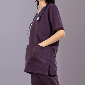 Conjunto de uniformes médicos de hospital personalizados con tarifa de fábrica 2025/uniforme médico de belleza antiarrugas Tops con cuello en V uniformes de enfermería para mujeres - Product Image 2