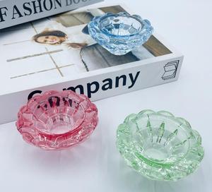 Portavelas de vidrio transparente de siete colores, artículo de decoración en oferta. - Product Image 5