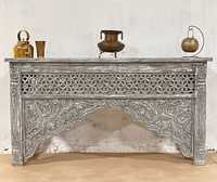 Table console de sculpture sur bois de manguier coffre antique décor à la maison meubles de luxe pour salon hôtel utilisation écologique disponible