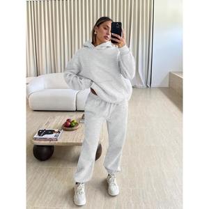 Ensemble de survêtement décontracté pour femmes grande taille, nouvelle conception, respirant, avec fermeture éclair, capuche, jogging, sur mesure, streetwear - Product Image 6