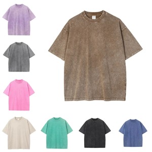 เสื้อยืดลำลองแขนสั้นทรงหลวมสำหรับผู้ชายผู้หญิงเสื้อยืดวินเทจทรงหลวมสำหรับฤดูร้อนผ้าฝ้ายขนาดใหญ่ออกแบบได้ตามต้องการ - Product Image 1