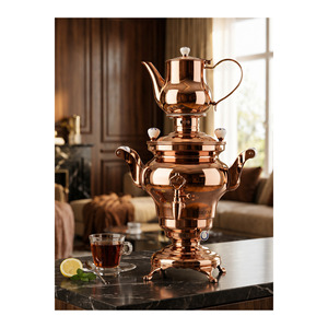 Odessa 3-Liter Copper Plated Electric Samovar 2200W <b>Tea</b> <b>Maker</b> with Adjustable Thermostat for Parties - Product Image 2