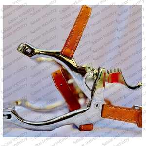 Nuevo Espéculo Dental Equino Fabricado por j2, Acero Inoxidable con Acabado de Espejo, Placa de Mordida Superior e Inferior, Correa de Cuero y Biothane - Product Image 1