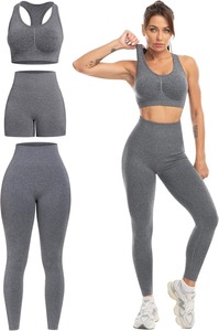 Ensemble de yoga pour femmes de dernier style ensemble de yoga pour femmes sans couture ensemble de yoga avec leggings pour femmes au design personnalisé - Product Image 6