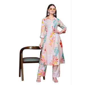 ชุดสัลวาร์กะมีซแบบคลาสสิกทรงเอไลน์ ผ้าฝ้ายใส่สบาย สไตล์ทันสมัย พร้อมสวมใส่สำหรับงานแต่งงานทุกฤดูกาล - Product Image 1