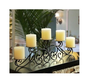 Stunning <b>tall</b> iron candle holder with majestic decorative elements and grand <b>ornamental</b> metalwork for luxury-inspired interiors - Product Image 6