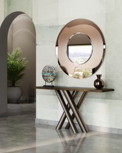Mesa Consola de Cerámica Moderna y Lujosa con Patas Metálicas en Forma de X para Sala de Estar, Entrada o Pasillo - Product Image 2