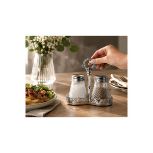 Ensemble de salières et poivrières en verre avec support métallique, 3 pièces, récipients à épices de 120 ml - Product Image 4