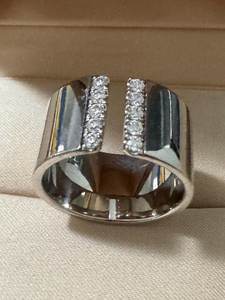 Anillo Abierto Personalizado con Moissanita, Diseño Grueso y Ancho, Plata de Ley 925 Original con Baño de Rodio, Color D, Corte VVS, para Mujer, Anillo de Compromiso - Product Image 6