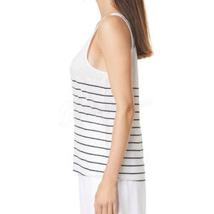 Camiseta sin mangas de alta calidad para mujer, tela de punto deportiva transpirable, logotipo personalizado, chaleco de gimnasio, decoración estampada informal - Product Image 4