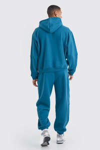 Conjunto de Sudadera con Capucha y Pantalones Deportivos de Felpa Gruesa 100% Algodón con Logotipo Personalizado para Hombre, Color Naranja - Product Image 5