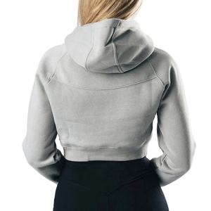 Top élégant femmes de haute qualité anti-boulochage haut court sweats à capuche respirant hiver sweat avec logo avant et col à capuche - Product Image 6