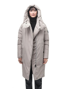 Parka acolchada de gran tamaño con capucha transpirable de punto de calidad superior para mujer con sombrero desmontable y chaqueta de invierno acolchada - Product Image 4