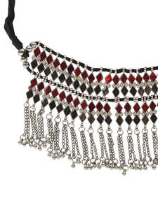 Thanh lịch oxidised bạc ngọc trai Choker Vòng cổ với khác biệt meenakari thiết kế giá tốt nhất bán buôn thời trang bộ đồ trang sức - Product Image 3