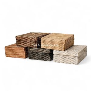 Premium Quality Handmade Bohemian Style Rattan Tissue Box Made in Vietnam for Home Bathroom and <b>Dining</b> <b>Table</b> - Product Image 2