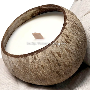 Ensemble de bols à bougies en bambou naturel écologique et de bougies en coquille de noix de coco pour les fêtes, fabriqué au Vietnam - Product Image 3