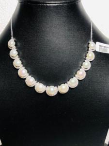 Juego de collar y aretes de plata esterlina 925 con piedras preciosas de perlas naturales del Sur Hermoso diseño único y perfecto para cualquier ocasión - Product Image 4