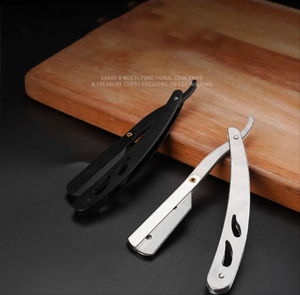 มีดโกนสแตนเลสพับได้แบบตรงอุปกรณ์ตัดผมเกรดอุตสาหกรรมสำหรับการตัด - Product Image 6