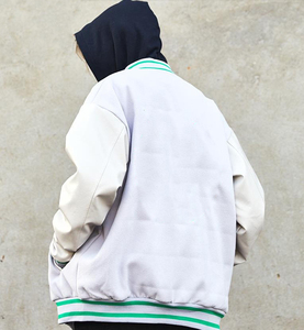 Veste universitaire à col montant pour homme et femme, col montant, patchwork, unisexe, oversize, lettres en fourrure, hiver - Product Image 5