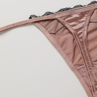 PASUXI - Tanga de Seda Personalizada para Mujer, Corte Láser, Color Negro, Invisible, Transpirable, Sexy