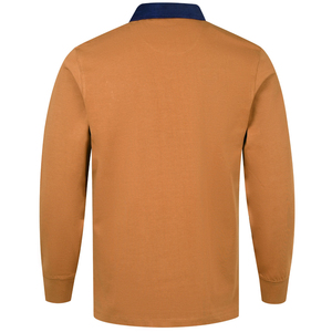 Nouveau Style Logo personnalisé hommes polos solide 100% coton à manches longues Rugby Polo tissu tricoté décontracté Rugby Polo - Product Image 4