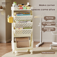 Boîte de rangement pour livres mobile, étagère à roulettes pour salle de classe, organisateur de livres pour étudiants, étagère multi-niveaux pour salle de classe