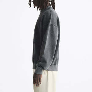 เสื้อสเวตเตอร์ผู้ชายวินเทจแบบไม่ใส่ได้ทั้งชายและหญิงเสื้อสเวตเชิ้ตผ้าฟลีซแอซิดสำหรับผู้ชาย - Product Image 4