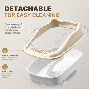 Poland Stock Open Top <b>Cat</b> <b>Litter</b> Box with Anti-Tracking Step High Sided Pet Toilet Tray EU Dropshipping - Product Image 4