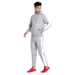 Chándales deportivos de la mejor calidad para correr para niños, ropa deportiva de manga larga con cremallera de Color gris, chándal con capucha para hombres - Product Image 4