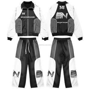 Ensemble de survêtement personnalisé en deux pièces, sweat-shirt et short en molleton 100% coton, survêtement oversize à fermeture éclair pour homme - Product Image 3