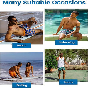 Shorts de bain pour hommes de qualité, faible MOQ, sous-vêtements, vêtements de plage décontractés, imprimés, séchage rapide, 100% coton, coupe-vent, écologiques - Product Image 5