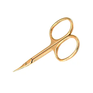 High Quality Sharp Blade Nail Scissor Fine Edge Scissors Eyebrow Beauty Curved Cuticle Manicure Nail Scissors Rose Gold Color