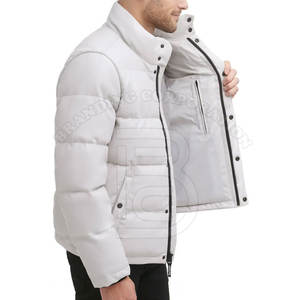 Veste à bulles en duvet à col montant personnalisée de haute qualité pour hommes pour l'hiver quantité minimale de commande bas de poche décorative pour l'extérieur - Product Image 5