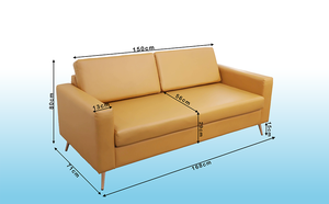 Set Sofa Seksional Tradisional Berlapis Kulit PU Ramah Lingkungan Tahan Lama untuk Ruang Tamu Kantor Sekolah Ruang Sempit - Product Image 6