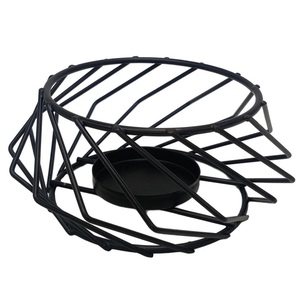 Bougeoir géométrique design ondulé couleur noire photophore OU bougeoir maison gardant fiable qualité bougeoir à vendre - Product Image 6