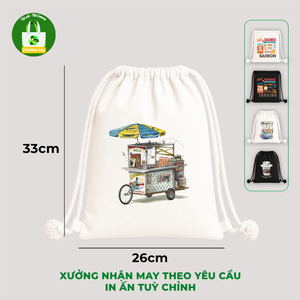 Truong Gia Canvas <b>Drawstring</b> <b>Backpack</b> 26x33cm Printed Cartoon Design Unisex Bag - Product Image 6