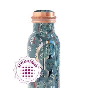 ขวดน้ำทองแดงพิมพ์ลายสำหรับใช้ในชีวิตประจำวันขวดน้ำทองแดงบริสุทธิ์เป็นมิตรต่อสิ่งแวดล้อมขวดกันรั่วสำหรับใช้ในบ้านสำนักงานและการเดินทาง - Product Image 2