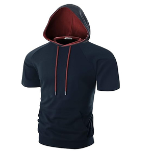 Sweat-shirt à capuche pour homme en tissu French Terry 100% polyester, style zippé, motif uni imprimé à l'écran - Product Image 3