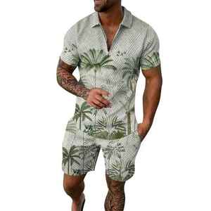 2025 dernier blanc personnalisé hommes col cou T-shirt Shorts costume haute qualité 100% coton T-Shirt et short ensemble pour hommes - Product Image 4